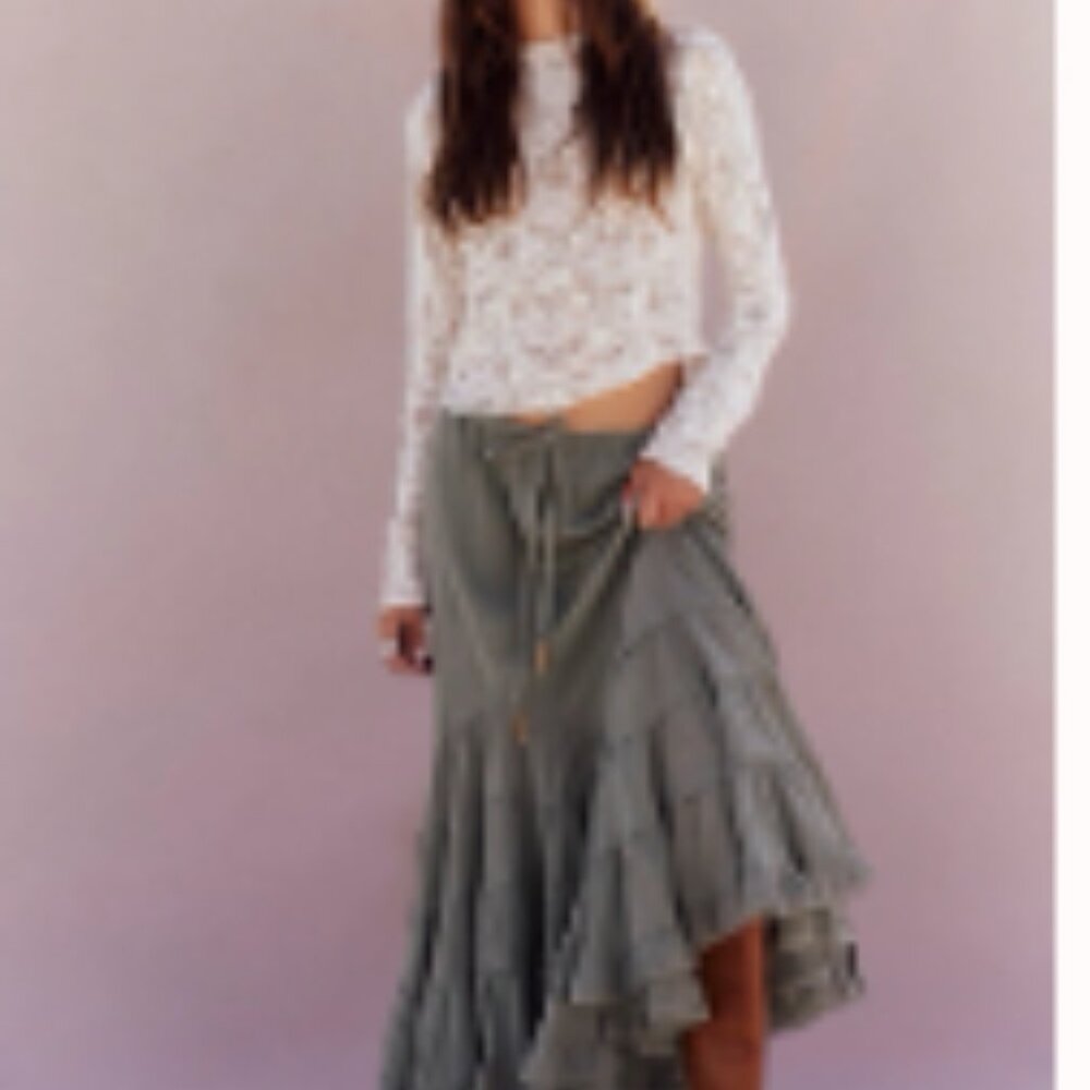 Free People Like a Mermaid Maxi Skirt sz Large